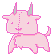a cute but tough-looking pink goat